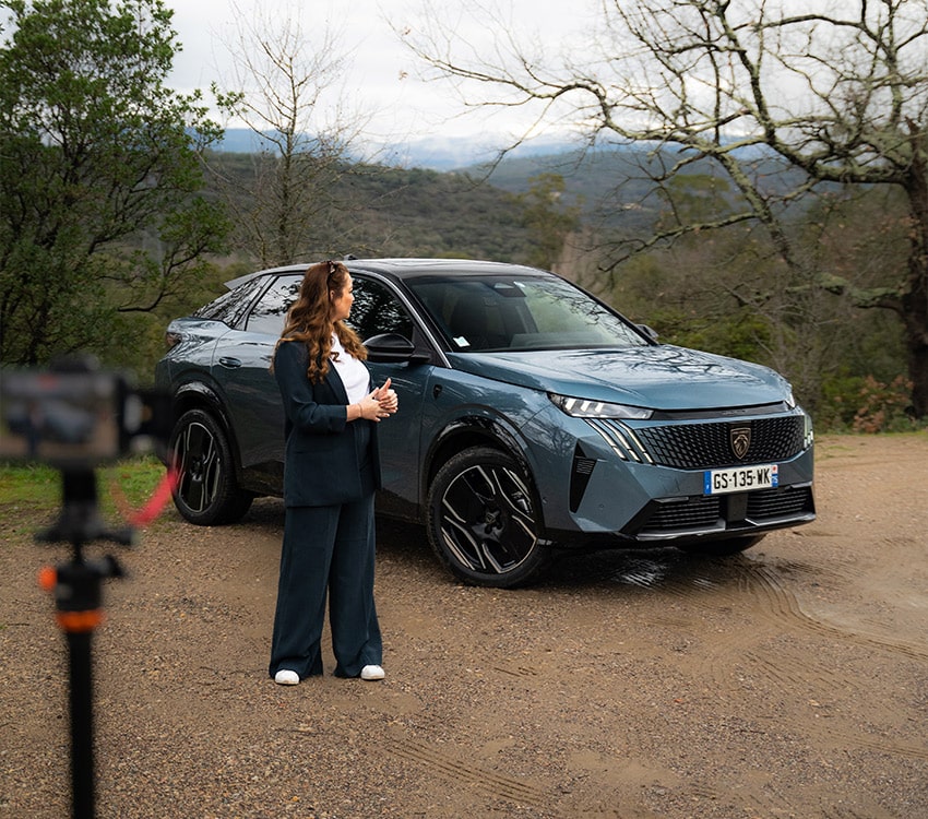 Shooting video content of car