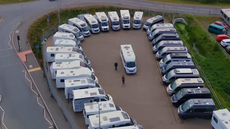 Simpsons Motor Home vehicles lined up for sale