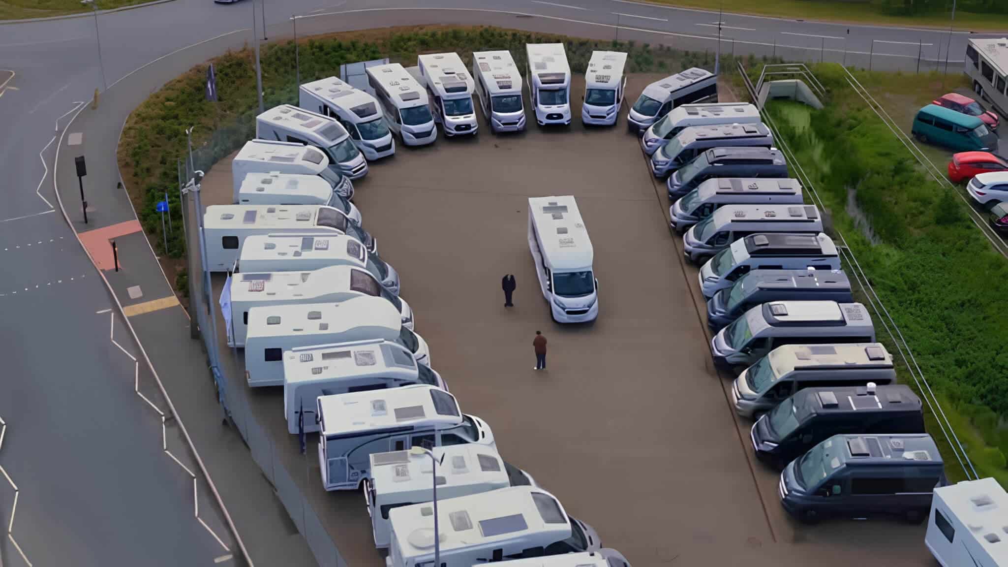 Simpsons Motor Home vehicles lined up for sale